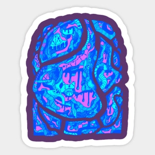 Blue Abstract Wave of Thoughts No 3 Sticker